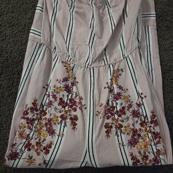 BeBop Pink Striped Floral Jumpsuit - Picture 4 of 6